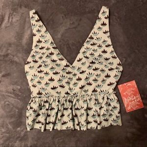 Kortni Jeane Mint Bowls V-Neck Top